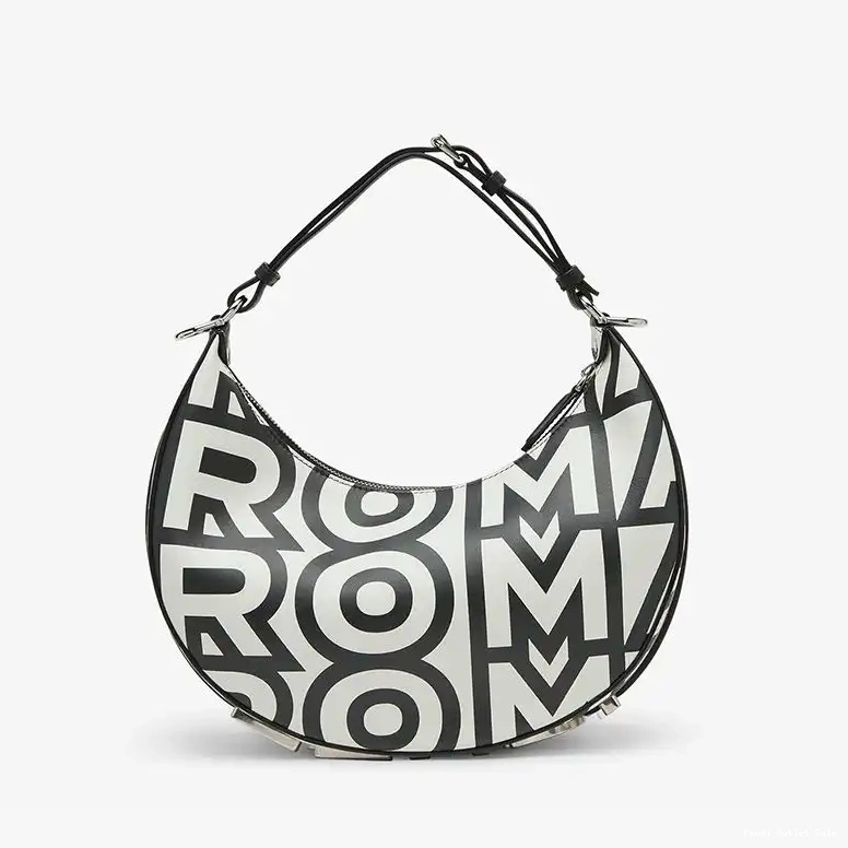 Cheap In Fendigraphy Black Roma Fendi White Leather Hobo Capsule Small Fendi Bag 0625